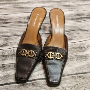 Aigner Chocolate Leather Mules